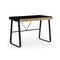 Homeroots 43" Black Wood and Metal Writing Desk With Two Drawers 543762 - alternate 1