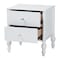 Baxton Studio Callison Spindle Nightstand - 2-Drawer Bedside Table with Turned Accents for Bedroom, White 271-14737-ZORO - alternate 8