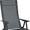 Homeroots 24" Gray and Black Steel Outdoor Arm Chair 320642 - alternate 4