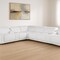 Homeroots White Italian Leather Modular L Shaped Eight Piece Corner Sectional With Console 534880 - alternate 1