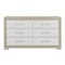 Homeroots 63" Natural And White Wood Six Drawer Double Dresser 643689 - alternate 1