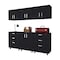 Homeroots 28" Black Wall mounted Accent Cabinet With Eight Shelves And Six Drawers 546373 - alternate 8