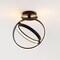 Jonathan Y Nicole 14.25" 2-Light Modern Minimalist Aluminum Ring Integrated LED Semi Flush Mount, Black JYL1700A - alternate 9