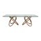 Homeroots 94" Clear And Natural Glass And Solid Wood Pedestal Base Dining Table 283020 - alternate 1