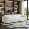 Homeroots 110" White Top Grain Leather Reclining Metal USB Sofa 720310 - alternate 7