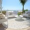Homeroots 8' Ivory And Beige Round Geometric Washable Indoor Outdoor Area Rug 595081 - alternate 5