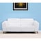 Homeroots 83" White Italian Leather USB Reclining Sofa With Black Legs 482210 - alternate 7