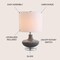 Jonathan Y Kamille 18" Glass and Lucite LED Table Lamp, Gray JYL1032A - alternate 7