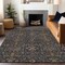 Homeroots 3' X 5' Navy Blue Brown And Red Floral Washable Indoor Outdoor Area Rug 604601 - alternate 9