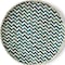 Homeroots 20in Teal and Natural Wicker Chevron Round Handmade Basket Tray 476494 - alternate 5
