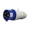 Walther-Werke Pin and Sleeve Plug, 30A, 3Ã¸Y 120/208 or 230, 3 Phase, 3 Pole, Blue, NEMA Not Rated 230509 - alternate 4
