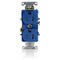 Leviton Duplex Receptacle Outlet, 15A, Blue, 125V T5262-BU - alternate 1