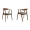 Armen Living Santana Wood Dining Chair in Walnut Finish with Charcoal Fabric - Set of 2 LCSACHWACH - alternate 1