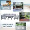 Leisuremod Chelsea 7-Piece Patio Sectional And Coffee Table Set Black Aluminum With Cushions, Light Grey CSTBL-7LGR - alternate 7