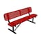 Leisure Craft 6' Standard Bench With Back, Perforated Metal, Portable, Red B6WBP-PERF-RED - alternate 1