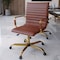 Leisuremod Harris Faux Leather Office Chair with Gold Frame, Dark Brown HOG19DBRL - alternate 5