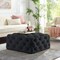 Homeroots 33" Black Velvet Rolling Tufted Cocktail Ottoman 568052 - alternate 9