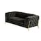Homeroots 74in Dark Gray And Gold Velour Chesterfield Loveseat 489281 - alternate 1