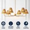 Jonathan Y Pauline 38" 6-Light Coastal Contemporary Adjustable Swooping Arm Candle-Style Metal w/Rattan Shades JYL9557B - alternate 7
