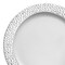 Smarty Had A Party 10.25" White with Silver Hammered Rim Round Plastic Dinner Plates (120 Plates), 120PK 850-CASE - alternate 9