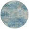 Homeroots 8' Teal Blue And Beige Round Abstract Washable Indoor Outdoor Area Rug 630899 - alternate 3