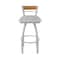 Holland Bar Stool Co Revelle 36in Swivel Extra Tall Bar Stool, Anodized Nickel Finish, Medium Back and Graph Alpine Seat 881 - alternate 7