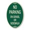 Signmission No Parking on Grass or Sidewalk Parking Sign, 12 In X 18 In Architectural Oval, Heavy Gauge Aluminum A-OV-G-1218-23698 - alternate 1