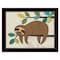 Homeroots Hanging Sloth II 1 Black Framed Print Wall Art 415217 - alternate 1