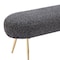Homeroots 48in Black and Gold Fabric Upholstered Bench 668845 - alternate 7