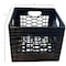 Cratemate CrateMate Heavy-Duty Black Milk Crate - Multi-Purpose, Stackable, and Durable Storage 24QT MC24QT-BL - alternate 4
