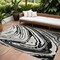 Homeroots 9' X 12' Black Gray And Ivory Abstract Washable Indoor Outdoor Area Rug 601252 - alternate 1