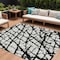Homeroots 9' X 12' Black And Ivory Abstract Washable Indoor Outdoor Area Rug 614321 - alternate 1