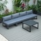 Leisuremod Chelsea 5-Piece Middle Patio Chairs and Coffee Table Set Black Aluminum With Blue Cushions CSTBL-4BU - alternate 7