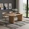 Homeroots 67" Natural Solid Wood Double Pedestal Base Square Dining Table 721134 - alternate 3