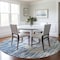 Homeroots 8' Denim Blue And Ivory Round Abstract Washable Indoor Outdoor Area Rug 612649 - alternate 7