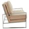 Leisuremod Jefferson Contemporary Velvet Loveseat with Silver Frame, Beige JAS53BG - alternate 6