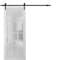 Sartodoors Sturdy Barn Door 12 lites Frosted Glass, Felicia 3312 White Silk, 6.6FT Rail Hangers Heavy Hardwar FELICIA3312BD-B-WS-28 - alternate 1
