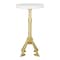 Homeroots 22" White And Gold Marble And Iron Round Pedestal End Table 556546 - alternate 9
