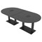 Skutchi Designs Racetrack Conference Table With Power Unit, 48 in W, 96 in L, Grey HAR-RAC-48X96-DOU.BK-WA7949-EBLK - alternate 1