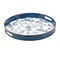 Homeroots 14" Blue White And Gold Pinecone Round Serving Tray 634488 - alternate 7