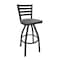 Bfm Seating Lima Ladder Back Swivel Barstool - Rustic Copper Relic Seat - Steel Frame - Sand Black Finish 2160SRCR-SB - alternate 1
