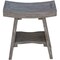 Homeroots 18" Gray Solid Wood Rectangular Shower Bench With Shelf 376753 - alternate 1