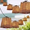 Jonathan Y Quinn 10-Light 10 ft. Classic Vintage LED G40 Square Bamboo Shaded String Lights, Brown JYL8707A - alternate 5