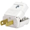 Leviton 15A 125V 2-Wire 2-Pole Hinged Cord Plug White 036-00101-2WP - alternate 1