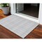 Homeroots 3' X 5' Pewter And Silver Geometric Washable Indoor Outdoor Area Rug 577085 - alternate 1