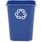 Rubbermaid Commercial 41.25 qt. Rectangular Desk Recycling Container, Blue, Plastic FG295773BLUE - alternate 1
