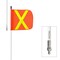Safetywhips Warning Whip Heavy Duty Whip with Flag, White Whip, Orange Flag, Yellow Reflective X, 72 Length SW06QDNP-SXY - alternate 1