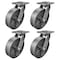 Hyw Products Heavy Duty Caster Set 8in Steel Wheels, 4 Swivel, 4PK 40-80S-A1-SS-4 - alternate 1