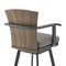 Armen Living Hazel Outdoor Patio Swivel Bar Stool in Aluminum with Teak Wood and Charcoal Cushion LCHABABLKCH30 - alternate 8