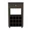 Homeroots Espresso Rolling Bar Cart With Wine Storage 478382 - alternate 1